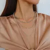 Collane con ciondolo Collana a cerchio color oro per donna Catena clavicola a strati femminile 2023 Gioielli di moda per ragazze regalo semplice