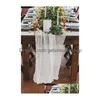 Table Cloth Ru075C Wedding Party Baby Shower Decoration Cotton Gold Blush Pink Dark Green Beige Blue Cheesecloth Gauze Runner 220513 Otwyb