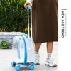 Dog Wheeled handcart transparent pet carrying bags cats wheeled transport vehicles and cat cages 231110