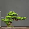 Faux Floral Greenery Home Decoration Potted DIY False Tree Bonsai Living Room Chinese Style el Porch Landscape Decoration Green Plant Decoration 231109