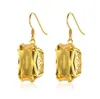 Dangle Chandelier 18K Gold Color Citrine Drop Earrings Genuine 925 Sterling Silver Hanging Earrings For Women Vintage Female Jewelry Trending 230413