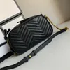 Luxury Marmont Designers Fashion Sling Camera Bag Womens Purses äkta Leather Messenger 2Size Handväska Crossbody Axel quiltad Herrkväll Tote Clutch Bags