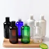 Lagringsflaskor (20 st) 250 ml svart/klar rund plast tom kosmetisk förpackning resor dusch gel spa eterisk oljeflaska