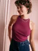 Camisoles Tanks Summer French Multicolor Cotton Rib Knit Camisole Sleeveless Top 230413