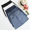 Rokken 5 kleuren beschikbare zomer aankomst mode denim kleding vrouwen Koreaanse stijl hoge taille denim rok 230413