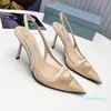 2023-Romantic & Elegan Satin sling-back pumps sandals Fashion Milano High Heels Summer Casual women flip flops Gauze uppers lady shoes Size 35-42