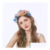 Brud Colorf Flower Hair Band Mori Festives Girl Rattan Garland Holiday Beach Bucket Hat Drop Delivery Dhxut