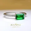 Cluster Rings Artificial Emerald Little Rock Candy Ring For Female Daily 80 Minutes Small And Exquisite 925 Sterling Silver High Carbon