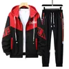 Herren Trainingsanzüge Herren Trainingsanzüge 2-teilige Trainingsanzüge Herren Reißverschluss Strickjacke Druck Sweatshirts Jogginghose Sets Student Ehemann Sportbekleidung 230413