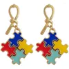 Dangle Earrings Creative Drop For Women Girls Fashion Colorful Puzzle Jigsaw Geometric Brincos Boucle Ear Jewelry Gifts