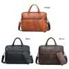 Aktetassen Buluo Brand Man's Business aktetas Bag 2pcs/Set gesplitste lederen schoudermannen Kantoorzakken voor 14 inch laptop A4 Causel