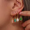 Dangle Earrings Arrival Lovely Coloured Opal Hoop 18K Gold Plated Drop Shape For Women Waterproof Jewellery