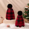 Berets 2023 Winter Frasnable Thructable Hat Red Plaid Woolen Parent-Child Cap Cap for البالغين أطفال