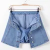 Skirts Summer Women Denim Shorts Skirt Fashion Slim High Waist Trousers Woman Vintage Single-breasted A-line Mini Jean 230413