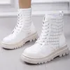 Boots Autumn Fashion Boots Women Lace Up Non Slip Ankle Ladies Wedges Platform Female Chunky Booties Woman Plus Size 231113