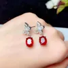 Boucles d'oreilles charmantes en pierre précieuse rubis rouge pour femmes, bijoux en argent, cadeau pour fille, couleur naturelle, fête de l'année