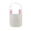 Party Gift Sublimation Blank Easter Bunny Basket Bags With Handle Carrying Gifts and Eggs Hunting Candy Bag Halloween Storage Rabbit Handbag Toys Bucket Tote e0419