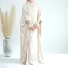 Vêtements ethniques Eid Capuchon Abaya One Piece Jilbabs pour femmes Dentelle Cuff Satin Islam Robe de prière Ramadan Vêtements Musulman Dubaï Turquie Niqab