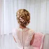 Pinces à cheveux rose fleur perle bandeau diadème accessoires pour mariée bijoux de mariage femmes bandeau pièces de tête