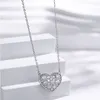 Pendanthalsband 925 Sterling Silver Necklace For Women Men Sweet Peach Heart Chain Chains Jewely Woman K Gold Luxury 231110