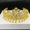 Hair Clips Dubai Gold Color Tiaras Hollow Flowers Women Crown Jewelry Wedding Headpieces Algeria Bridal Gift Bijoux