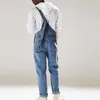 Men's Jeans Bib Overalls For Man Suspender Pants Men's Jeans Jumpsuits High Street Distressed Autumn Fashion Denim Male Plus Size S-3XL W0413