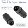 Electric Vehicle Accessories Typ 2 till Type 1 Ny Energy Electric Vehicle Charging Adapter EU Standard till US Standard IEC 62196 till SAE J1772 Biltillbehör Q231113