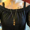 Hänge halsband vintage triangel långkedjiga kvinnor choker halsband collana tröja kedja bijoux collier femme