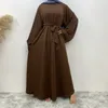 Ethnische Kleidung grundlegende muslimische Abaya -Kleid Dubai Einfache geschlossene Abayas für Frauen türkische Kleider Luxus saudisch Kaftan Ramadan Eid Islamisch