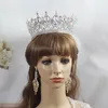 Haarspeldjes Luxe Vintage Grote Bruiloft Kroon Hoofdband Bruids Tiara Party Show Optocht Accessoires Volledige Strass Klauwketting C028