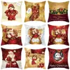 Décorations de Noël 45cm housse de coussin de noël joyeux noël décor pour la maison 2023 ornements de noël Navidad Noel cadeaux de noël bonne année 2024L231111