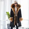 Women's Trench Coats Maomaokong Winter Woman Natural Fur Overcoat Plus Size Black Parkas Raccoon Reail Futra Podszewka Extra larg ciepła kurtka Longl231113