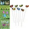 Décorations de jardin 12pcs bâtons piquets artificiels patio papillons décor ornements ( )