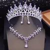 Naszyjnik Zestaw Silver Colours Tiars Bridal Tiaras Wedding Crown and Sets Party Prom Girls Costume Jewelry Bride Akcesoria