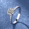 Cluster Rings 925 Silver Moissanite Diamond Ring Thick White Gold Plated Ho Set Hand Bouquet Version Of The Senior