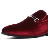 Роскошные дизайнерские модные туфли черно -голубая красная бархатная обувь мужчины повседневные лоферы Формальная платья обувь Sapatos tenis Masculino D2H22