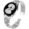 Outros acessórios de moda 20 mm 22mm Strap para Samsung Galaxy Watch 4 5 40mm 44mm relógio 4 Classic 42mm 46mm 5 Pro 45mm Bandeira de pulseira de metal de diamante J230413