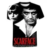 Мужские футболки Scarface 3D Print Shirt Fashion Casual T-shirt Harajuku O Neck Streetwear Unisex Oversized Cool Tee Tops