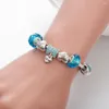 Strand Annapaer Design Abalorio Justerbar färg Blue Sweet Love Heart Beaded Armband smycken Specialgåva för Mujer Feminina