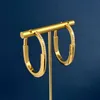Hoop & Huggie Gold Plated U Style Crystal Lock Earrings Jewelries Letter wedding gift factory wholesale With dust bag