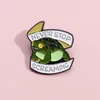 Broszki pin dla kobiet mężczyzn zabawna żaba zwierząt nigdy nie litera odznaka i szpilki na ubrania torby dekoracje
