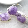 Anhänger Halsketten Roher Amethyst Kupferring Heilkristall Unregelmäßiger Quarz Geode Druzy Vintage Halskette Für Schmuckherstellung Zubehör