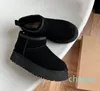 Women Classic Mini Platform Boot Ultra Matte Suede Fur Snow Boots Shearling Wool Blend Comfort Winter Designer Girl Ankle Short Bootie