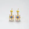 Boucles d'oreilles rétro Dangel plaqué or 18 carats, bijoux mode européenne pour femmes, Micro ensemble Zircon saphir S925, boucles d'oreilles en argent pour femmes, fête de mariage, cadeau de saint-valentin SPC