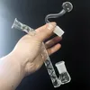 ACOOK 7.9 "Mini Hookahs Portable Water Pipe Thick Pyrex Downstem Rig Round of Lit Pot 18mm Oil Burner