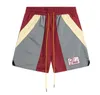 patchwork mens rhude shorts summer Quick drying beach shorts embroidery designer shorts men