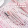 Bollpoint pennor 5pcsset Ins Simplicity Gel Pen Korean Solid Color 05mm Black Sweet Lovely Stationery School Student Office Supplies 231113