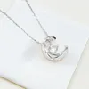 American Diamond Plaid Solitaire ketting eenvoudige mode glanzende diamant driekleuren netto rode groothandel