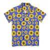 Freizeithemden für Herren, Sunflower Love-Hemd, gelbe Blumen, bedruckt, Urlaub, lockere hawaiianische Y2K-Blusen, kurzärmeliges, grafisches Oversize-Oberteil