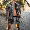 mens tracksuits beachwear loose set short sleeve shirt casual shorts suit for men sweatsuit summer hawaii printed tops clothes designer track suit sportswear
